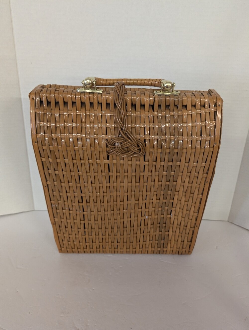 Vintage Wicker Woven Top-Handle Women’s Bag 1950s Summer Bag - Picture 2 of 7